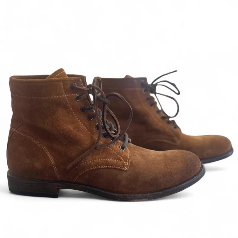 Frye Genuine Suede Tan Lace-up Boots Size US Men’s 10 (NEW no Box)